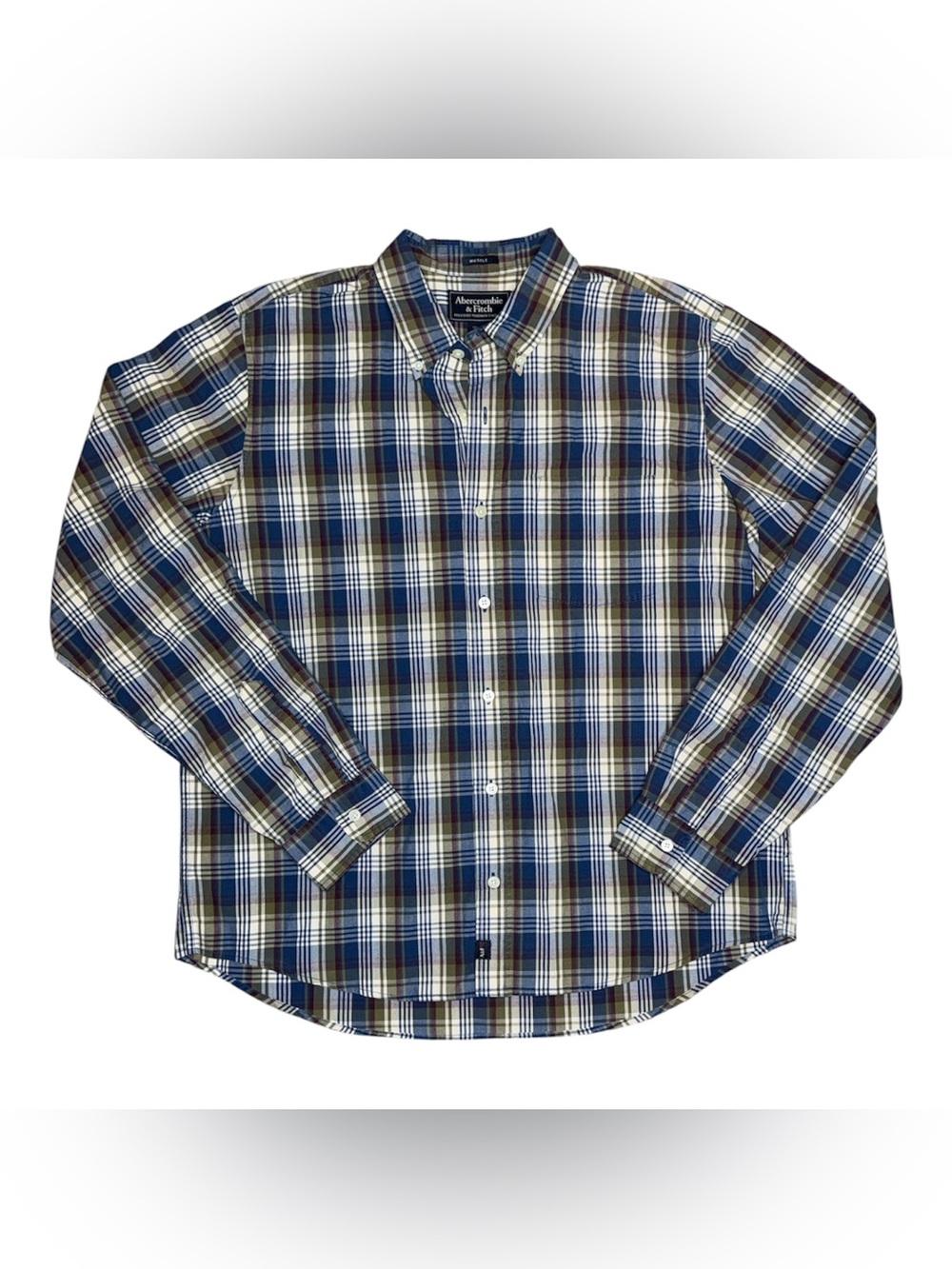 Abercrombie & Fitch Vintage Plaid Button-Down Muscle Shirt - XL